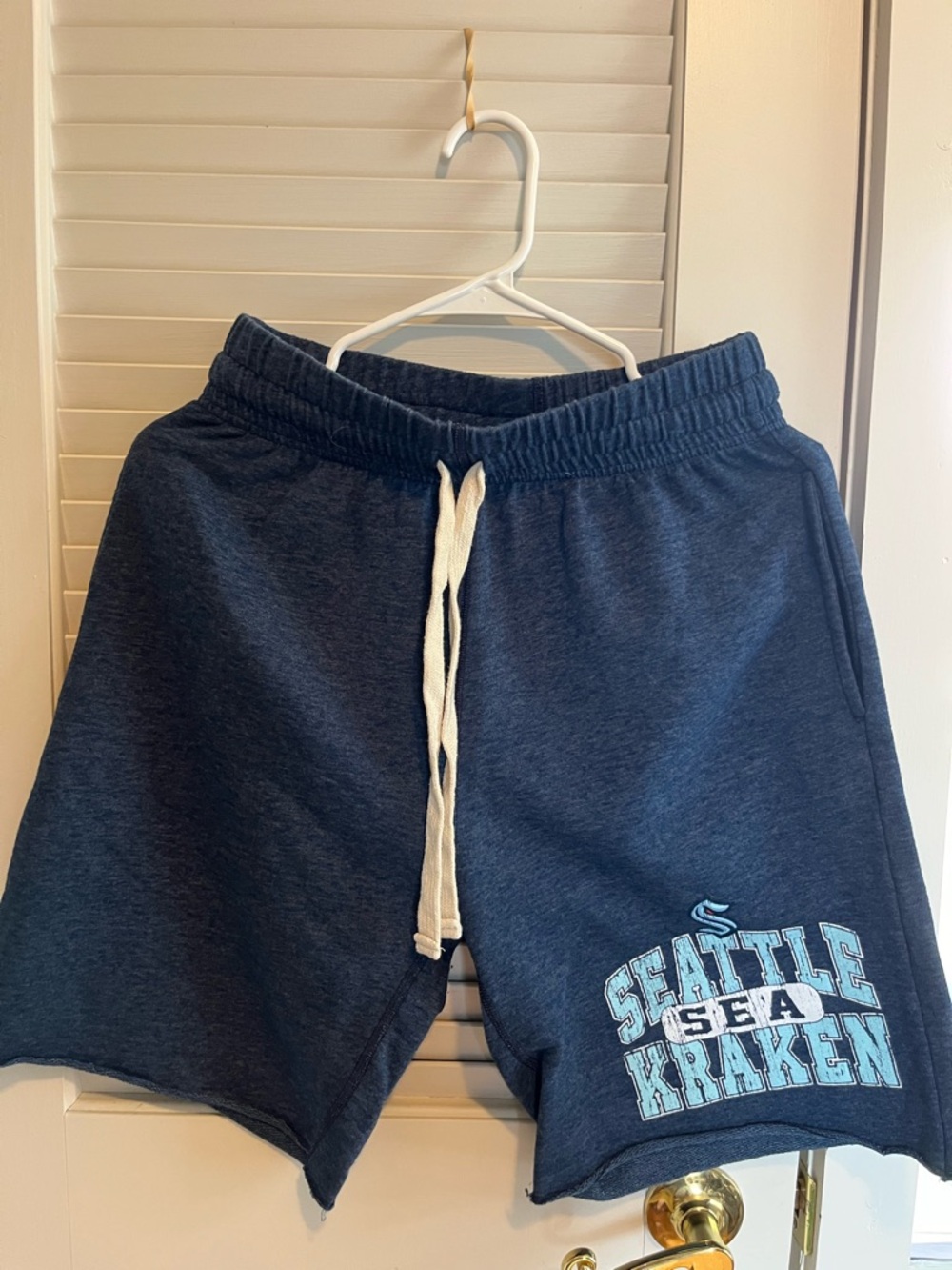 Seattle Kraken Navy Men's Athletic Shorts with Drawstring
